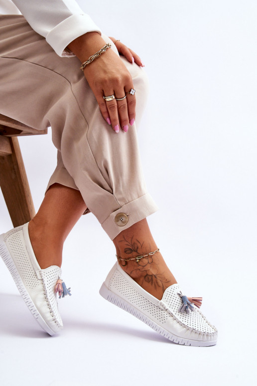 con elementi traforati Mocassini in colore bianco Lanzarot con elementi traforati Mocassini in colore bianco Lanzarot