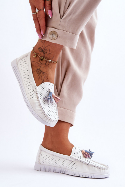 con elementi traforati Mocassini in colore bianco Lanzarot con elementi traforati Mocassini in colore bianco Lanzarot