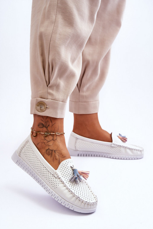 con elementi traforati Mocassini in colore bianco Lanzarot con elementi traforati Mocassini in colore bianco Lanzarot