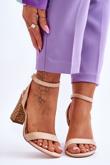 Sandali in camoscio beige Selila