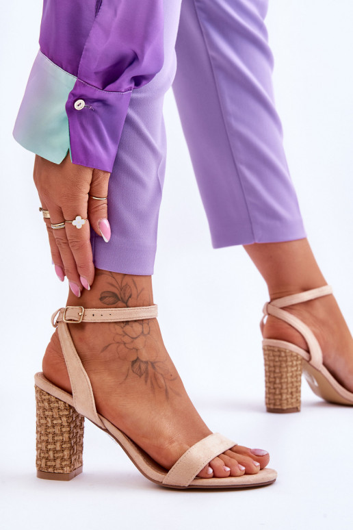 Sandali in camoscio beige Selila