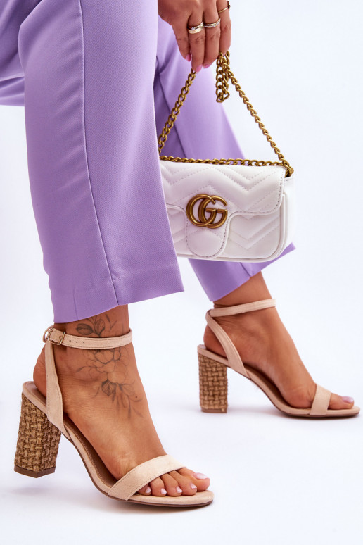 Sandali in camoscio beige Selila