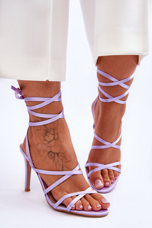Sandali con tacco da donna Colore viola Meya