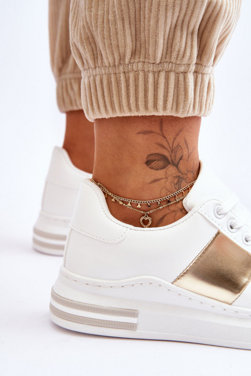 Scarpe sportive modello classico Colore bianco-oro Follow Me