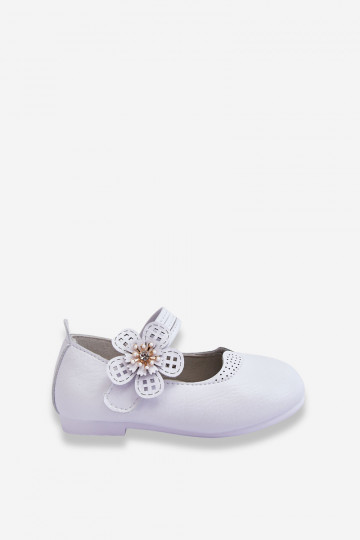 Ballerine per bambini con fiore in colore bianco Cobi