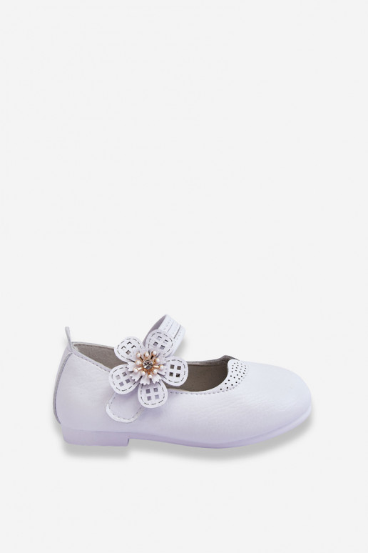 Ballerine per bambini con fiore in colore bianco Cobi