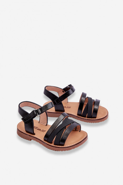 Sandali per bambini con cinturini in colore nero Isla