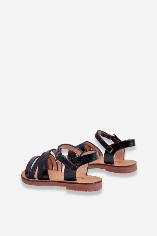 Sandali per bambini con cinturini in colore nero Isla