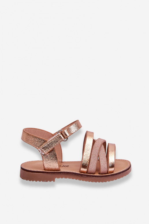 Sandali per bambini con cinturini colore oro rosa Isla