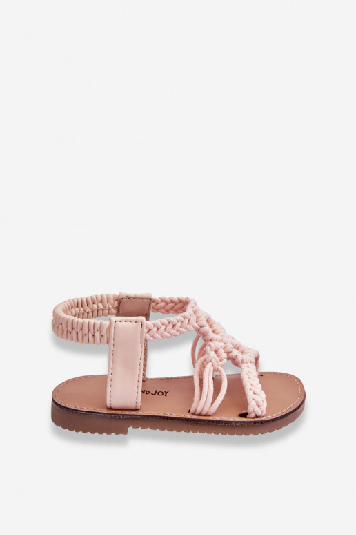 Sandali da bambino intrecciati rosa Tracy