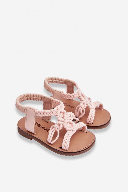 Sandali da bambino intrecciati rosa Tracy
