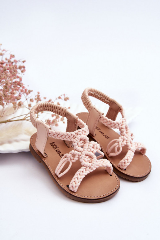 Sandali da bambino intrecciati rosa Tracy