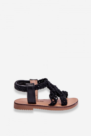 Sandali da bambino intrecciati in colore nero Tracy 2