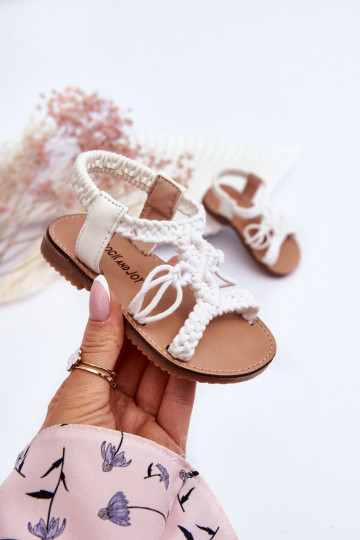 Sandali da bambino intrecciati in colore bianco Tracy