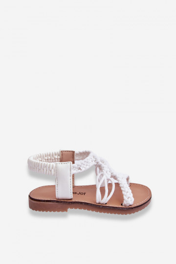 Sandali da bambino intrecciati in colore bianco Tracy 2