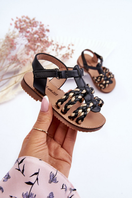 Sandali da bambino con cinturini in colore nero Sammy