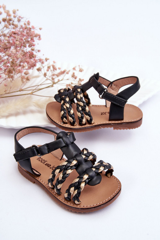 Sandali da bambino con cinturini in colore nero Sammy