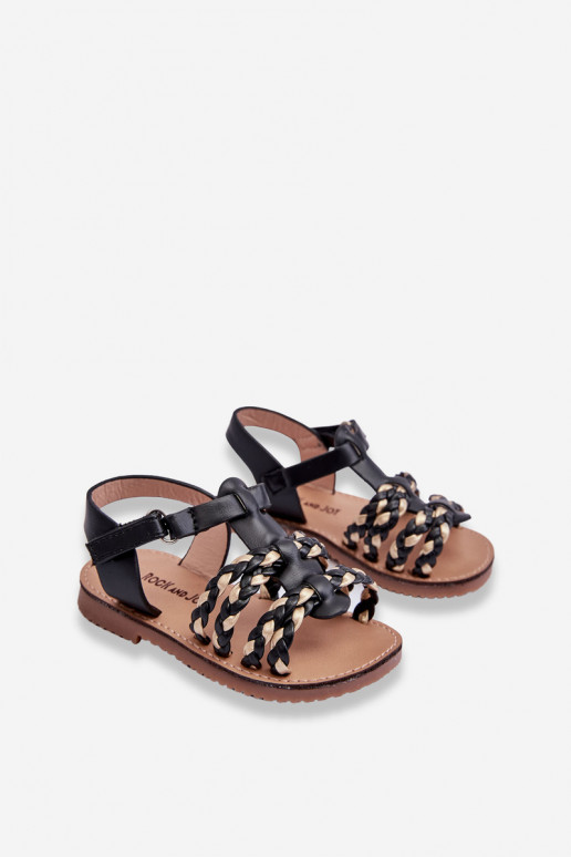 Sandali da bambino con cinturini in colore nero Sammy