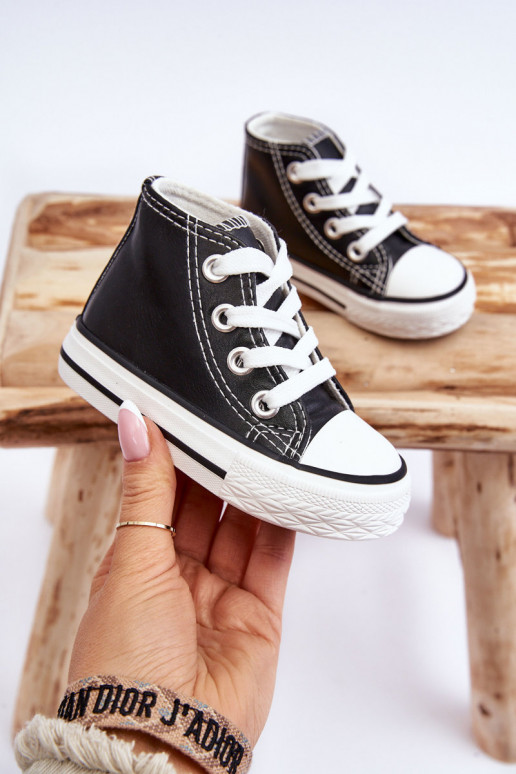 Scarpe da ginnastica alte per bambini Marney bianche e nere