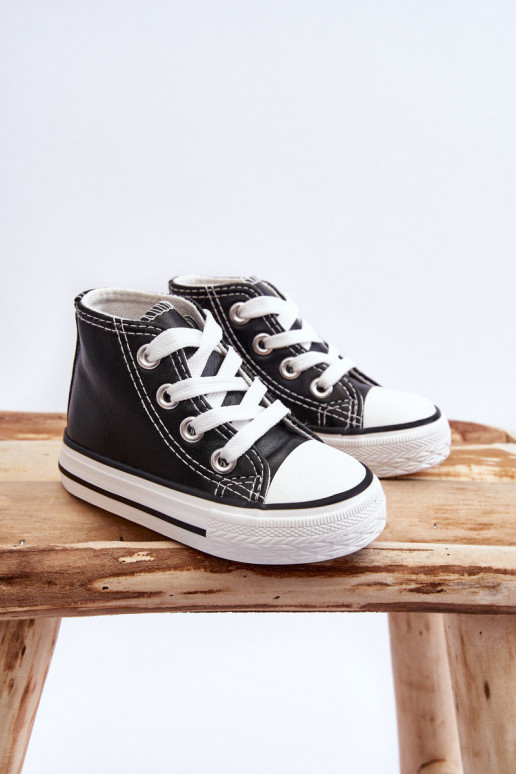 Scarpe da ginnastica alte per bambini Marney bianche e nere