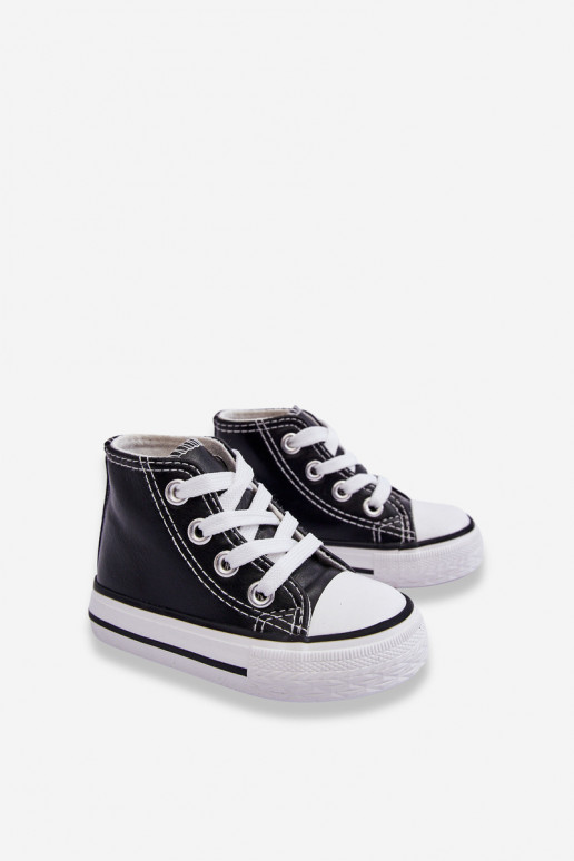 Scarpe da ginnastica alte per bambini Marney bianche e nere