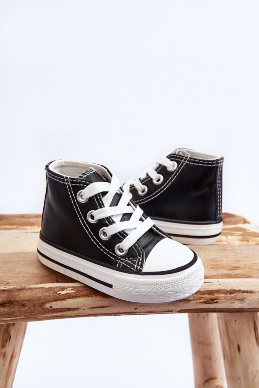 Scarpe da ginnastica alte per bambini Marney bianche e nere