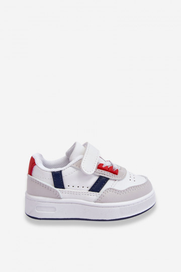 Scarpe sportive per bambini del modello classico in colore bianco-rosso Marlin 2
