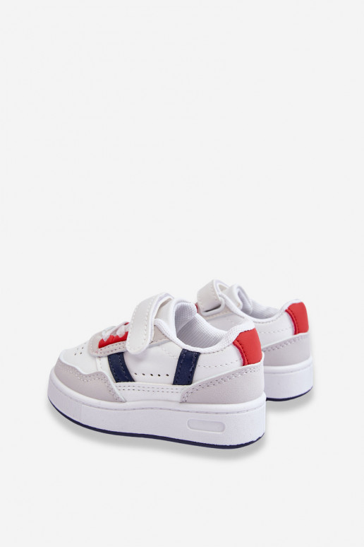 Scarpe sportive per bambini del modello classico in colore bianco-rosso Marlin