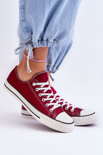 Scarpe sportive da donna in stile classico colore bordeaux Vegas
