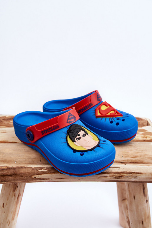 Pantofole per bambini stile coccodrillo Superman Grendene Kids JJ385004 blu