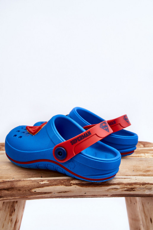 Pantofole per bambini stile coccodrillo Superman Grendene Kids JJ385004 blu
