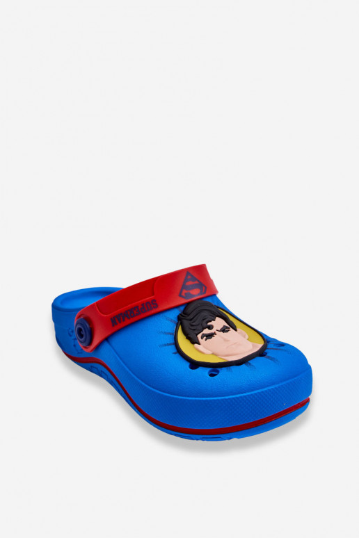 Pantofole per bambini stile coccodrillo Superman Grendene Kids JJ385004 blu