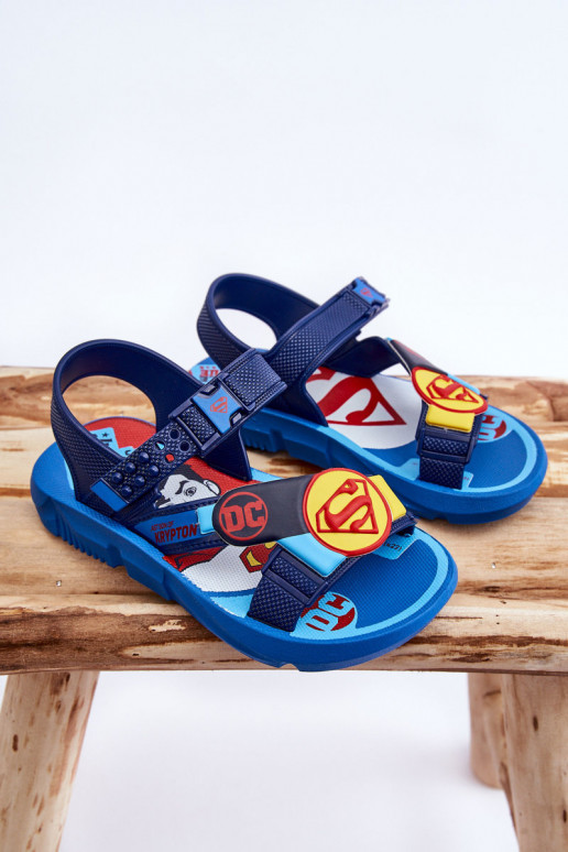 Sandali da bambino Superman Grendene Kids JJ385050 colore blu Sandali da bambino Superman Grendene Kids JJ385050 colore blu
