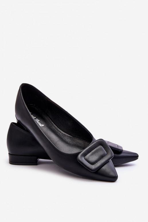 Ballerine modello classico con ornamenti in colore nero Rivea