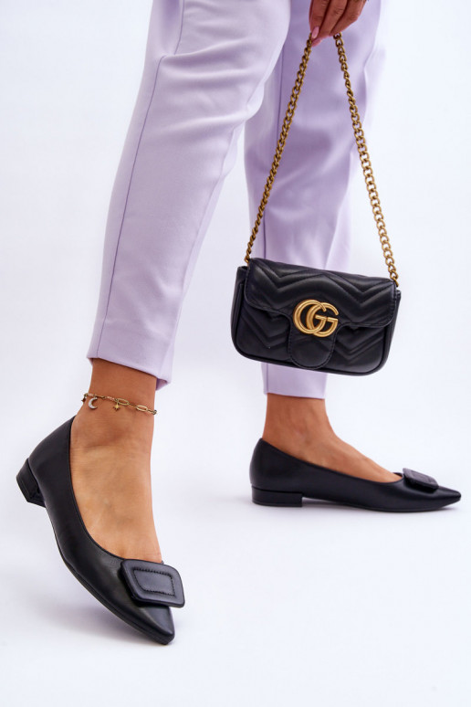 Ballerine modello classico con ornamenti in colore nero Rivea