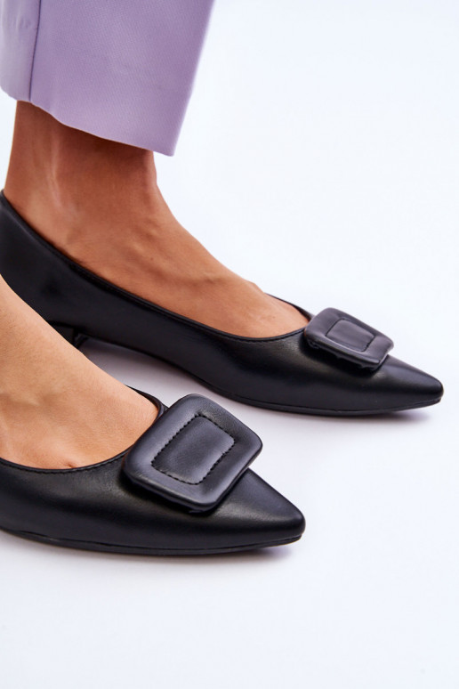Ballerine modello classico con ornamenti in colore nero Rivea