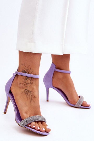 Scarpe con tacco in pelle scamosciata Purple Moments