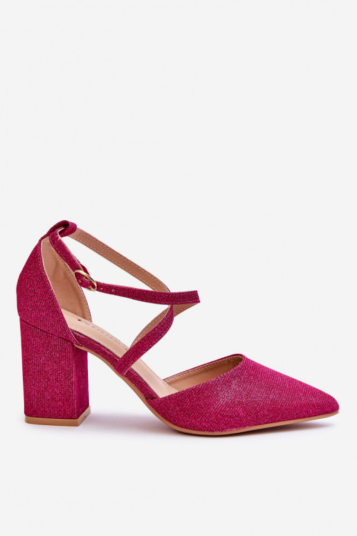 Scarpe lucide con tacco alto in Galaxy rosa