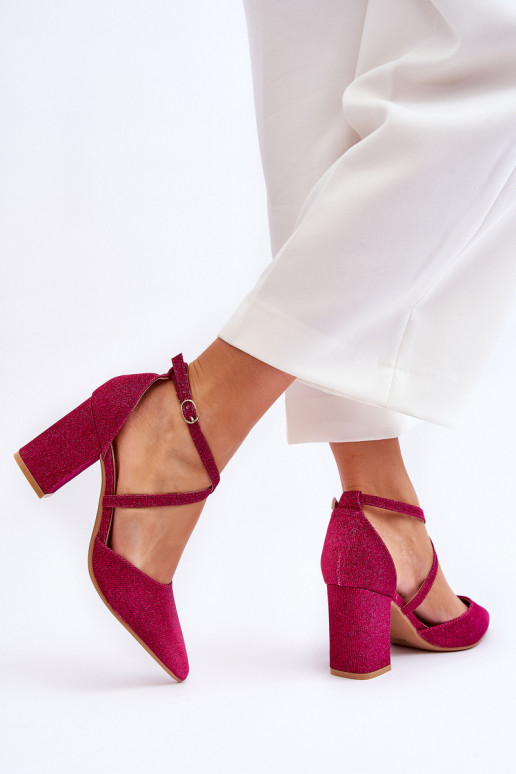 Scarpe lucide con tacco alto in Galaxy rosa