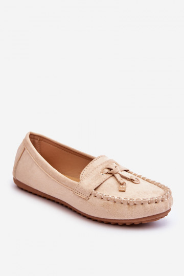 Mocassini classici in camoscio beige Good Time