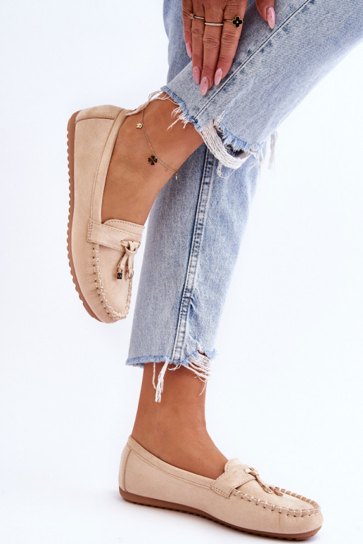 Mocassini classici in camoscio beige Good Time Mocassini classici in camoscio beige Good Time