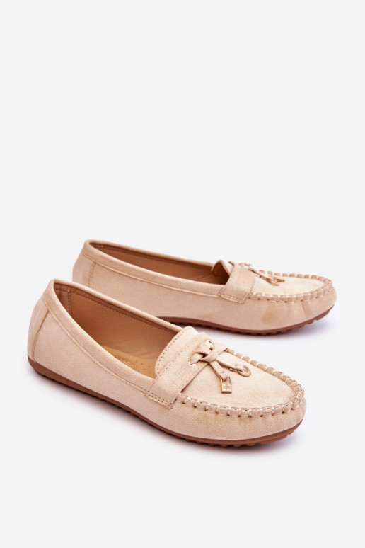 Mocassini classici in camoscio beige Good Time Mocassini classici in camoscio beige Good Time