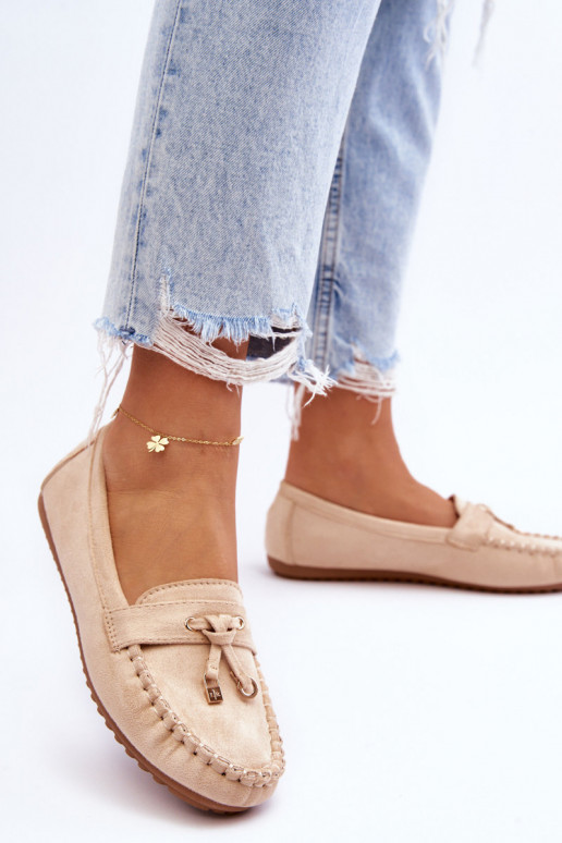 Mocassini classici in camoscio beige Good Time Mocassini classici in camoscio beige Good Time