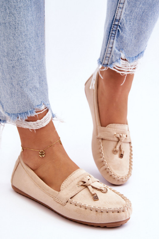 Mocassini classici in camoscio beige Good Time Mocassini classici in camoscio beige Good Time