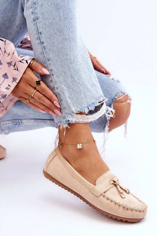 Mocassini classici in camoscio beige Good Time Mocassini classici in camoscio beige Good Time