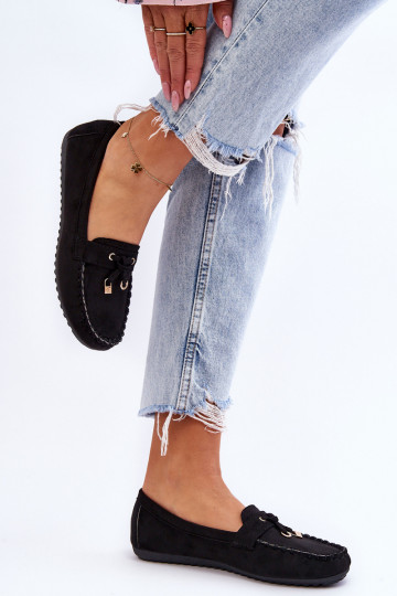 Mocassini classici in pelle scamosciata in nero Good Time 2