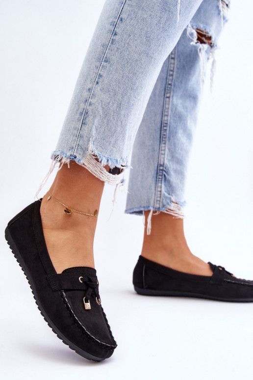 Mocassini classici in pelle scamosciata in nero Good Time Mocassini classici in pelle scamosciata in nero Good Time