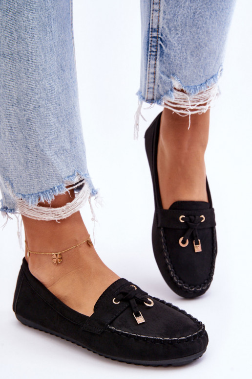 Mocassini classici in pelle scamosciata in nero Good Time Mocassini classici in pelle scamosciata in nero Good Time