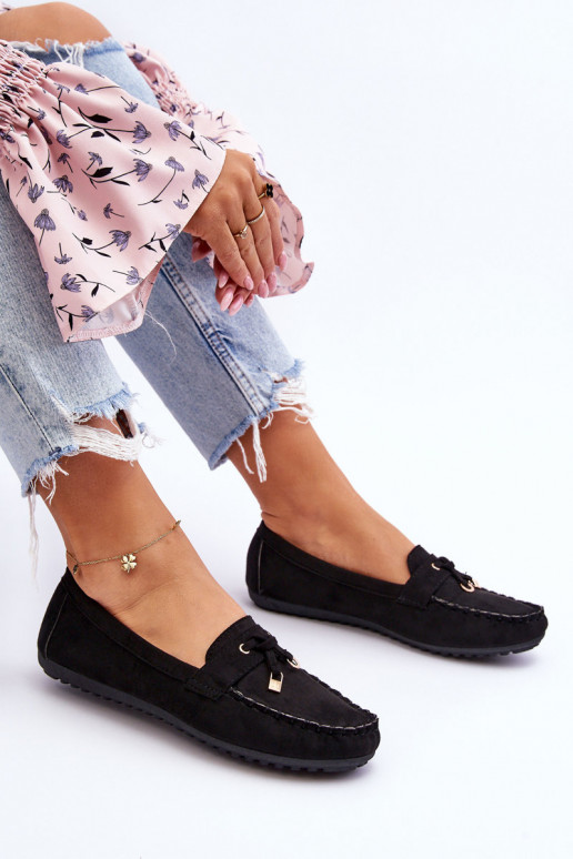 Mocassini classici in pelle scamosciata in nero Good Time Mocassini classici in pelle scamosciata in nero Good Time