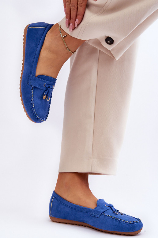 Mocassini classici in pelle scamosciata nel colore blu Good Time